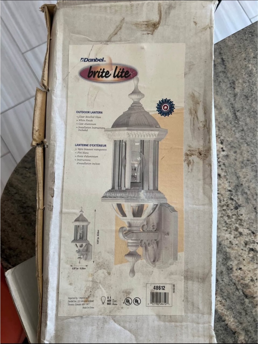 Danbel Brite Lite Outdoor Wall Lantern in white